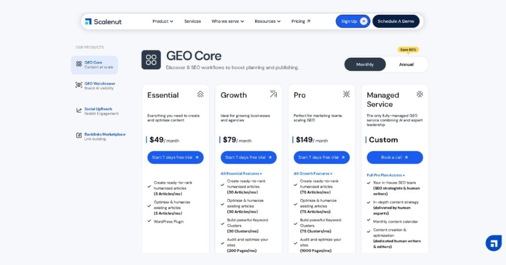 Ai Writing Tools Scalenut Pricing