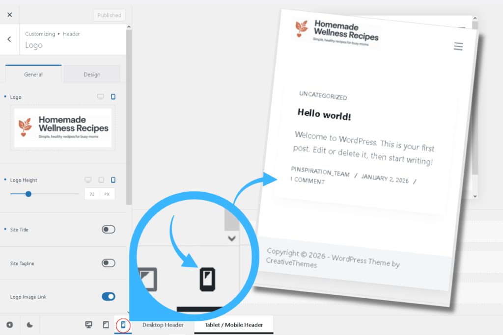 A sleek mobile interface showcasing a modern website header with smooth navigation tabs, featuring a minimalist design and vibrant colors that draw the eye.