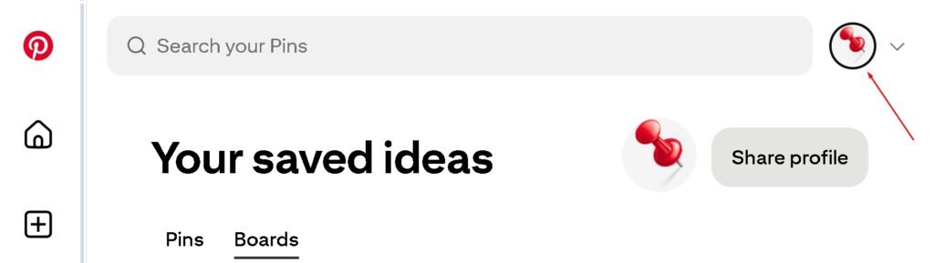 Pinterest account menu showing convert to business option for upgrading personal account to business account