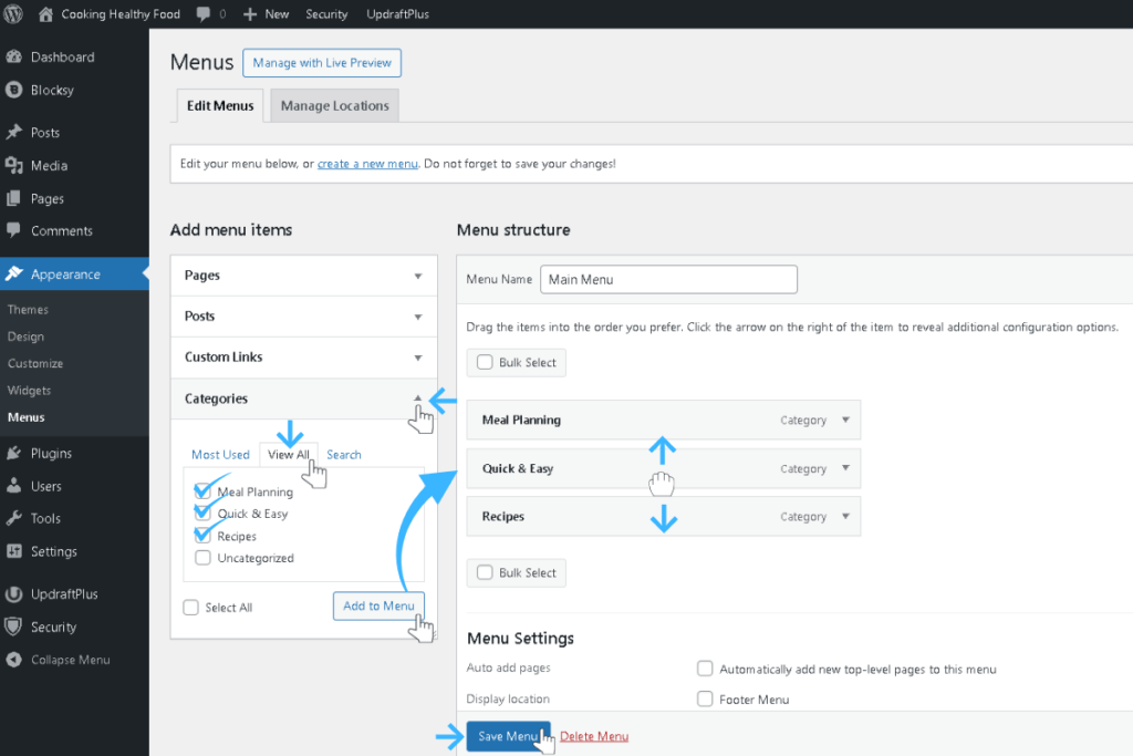 A colorful digital interface showcasing a menu customization tool, with vibrant buttons and options for adding items. The layout features various food item icons and dynamic text fields, inviting users to effortlessly personalize their dining selections.