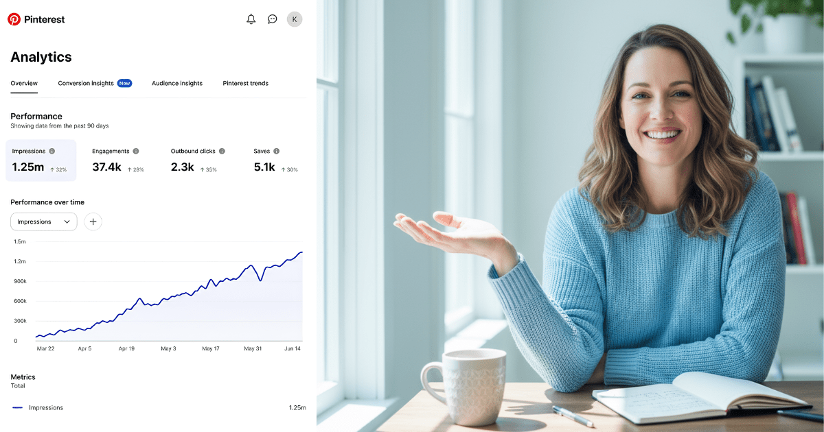 A vibrant and colorful infographic showcasing various Pinterest trends, featuring a pie chart and upward arrows that represent popular topics and interests, such as home decor, fashion, and food, all set against a fresh, pastel background.